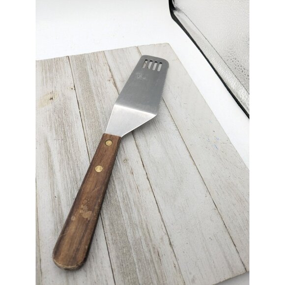 Barlow Stainless Steel Cake Pie Spatula Server 10 3/8" Slotted Serrated - Picture 4 of 8